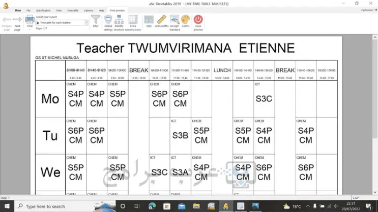 تحميل ASc Timetables 2018 للكمبيوتر برنامج إعداد الجداول المدرسية